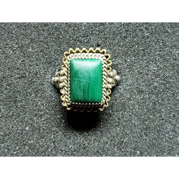 Native American Made Ring Sterling/Malachite - Picture 1 of 4